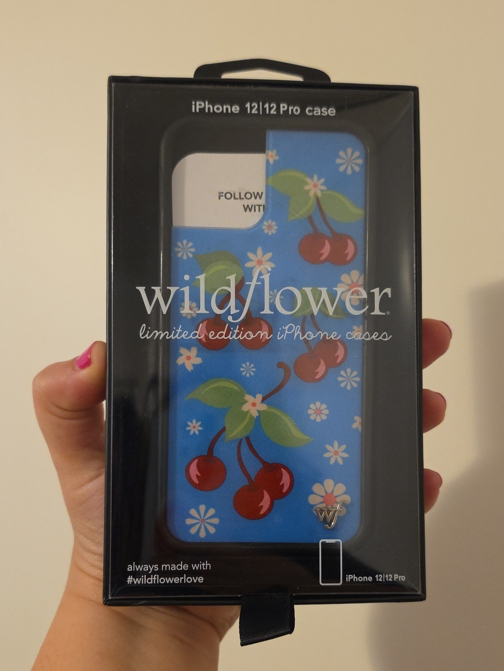 Wildflowers Cherry Pattern Blue iPhone 12/12 Pro Case
